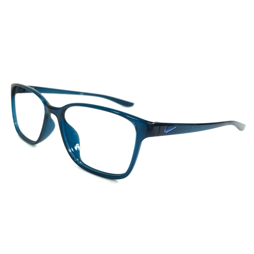 Nike Eyeglasses Frames 7027 405 Shiny Blue Midnight Rectangle 52-15-140